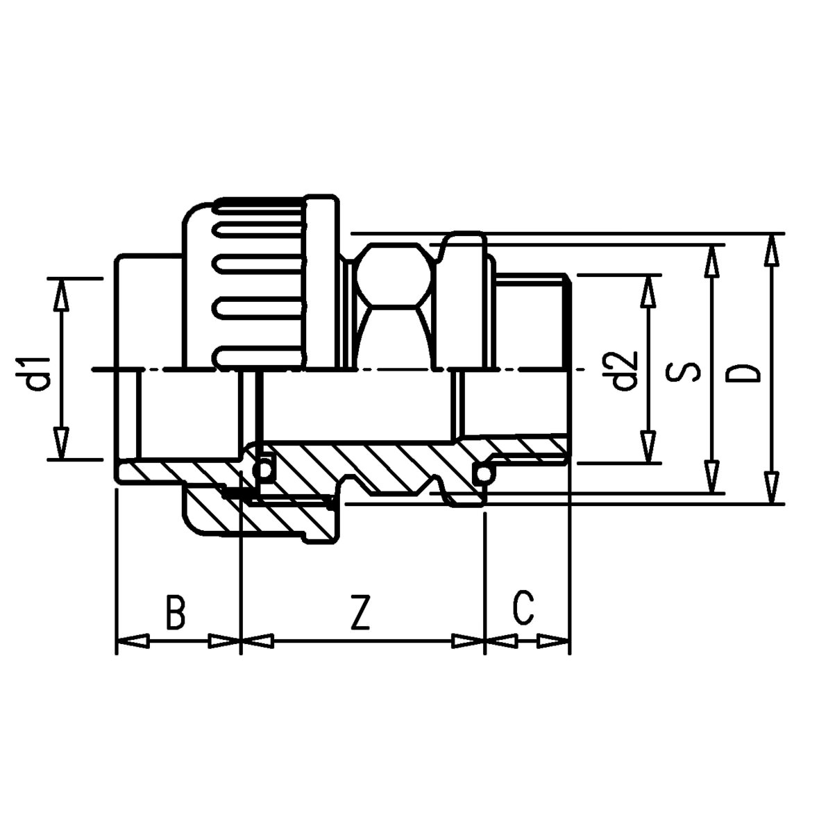 1180x1180 Pvc Imperial Plainthreaded Union