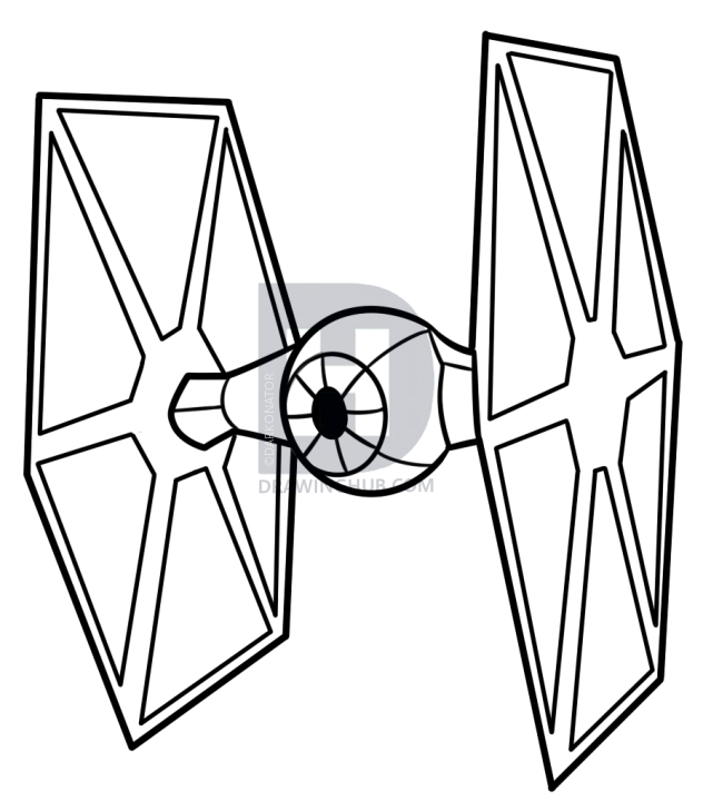 632x720 How To Draw A Tie Fighter Easy, Step