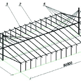 320x320 scheme of combined stayed roof pylon main girder girder