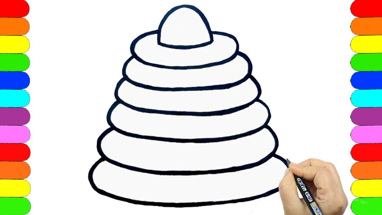 1280x720 Toy Pyramid Drawing And Coloring Book Learning Colors Videos