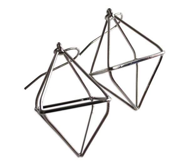 600x537 Short Double Pyramid Dangle Earrings, Well Done Goods