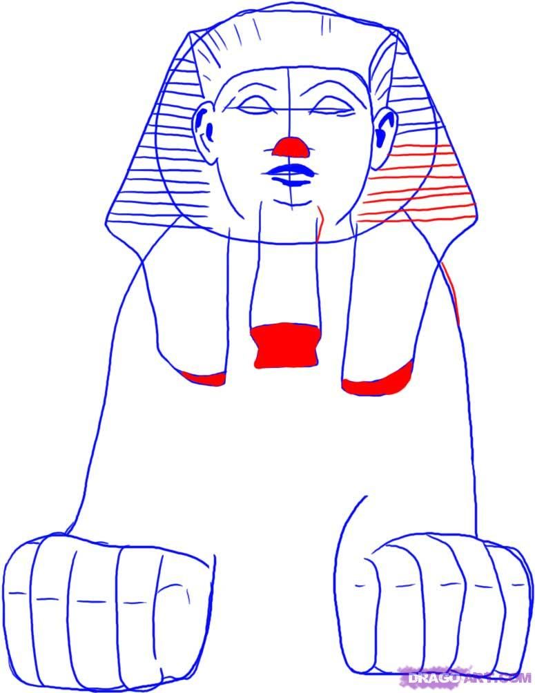 775x1004 How To Draw An Egyptian Sphinx Step Egypt Festival Drawings