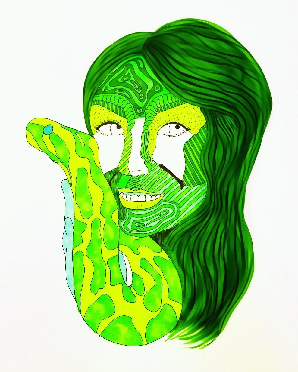 989x1237 drawing of emzotic! done with markers and fineliner ig