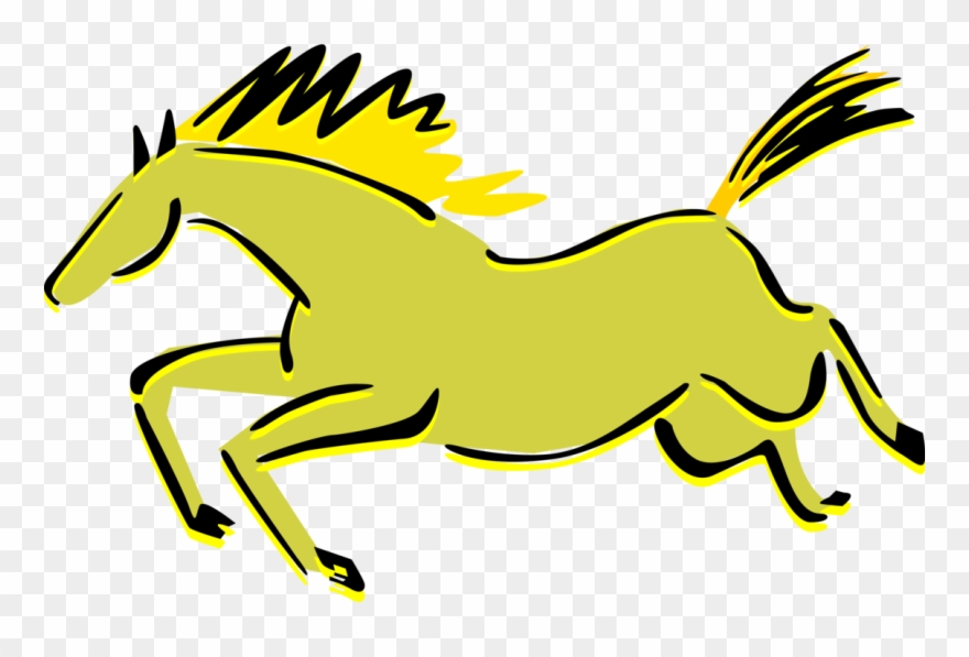 880x597 vector illustration of quadruped equine horse cave