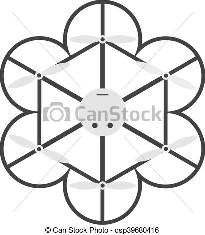 411x470 drone quadcopter vector isolated vector illustration aerial