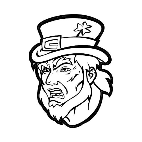 500x500 Leprechaun Quarter Bw Clip Art