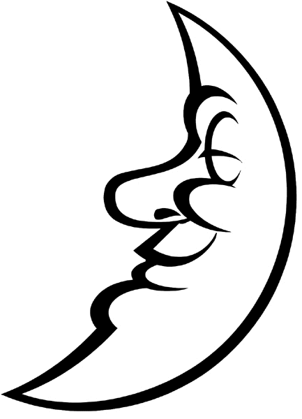 433x600 Quarter Moon Drawing