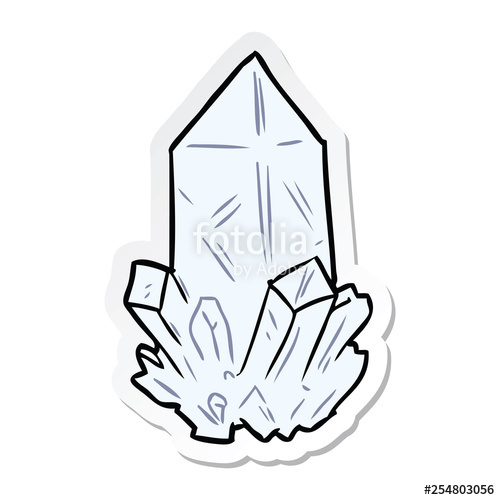 500x500 Sticker Of A Cartoon Quartz Crystal Stock Image And Royalty Free