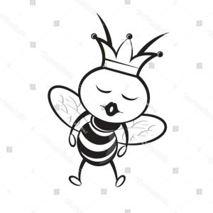 300x300 Happy Queen Bee Walking Colorvector Drawing Geekchicpro