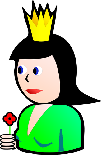 328x500 Queen Of Clubs Cartoon Vector Drawing
