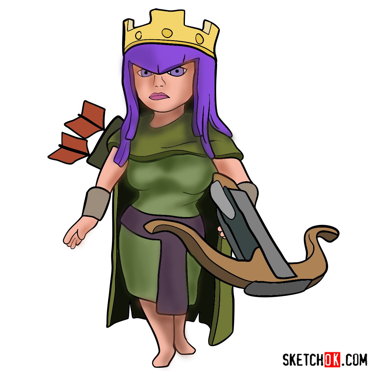 1200x1200 How To Draw Archer Queen From Clash Of Clans