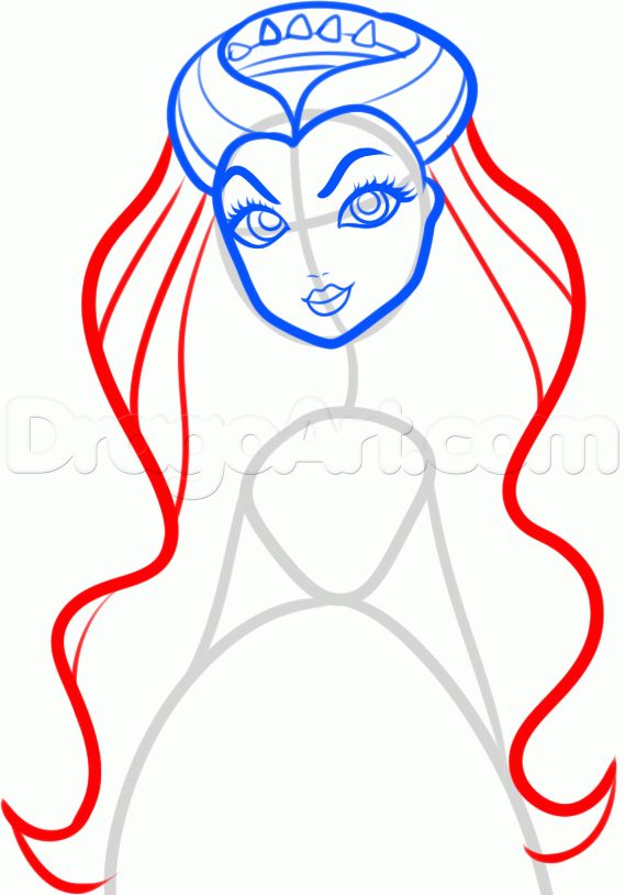 569x814 How To Draw Raven Queen From Ever After High Step Ever After
