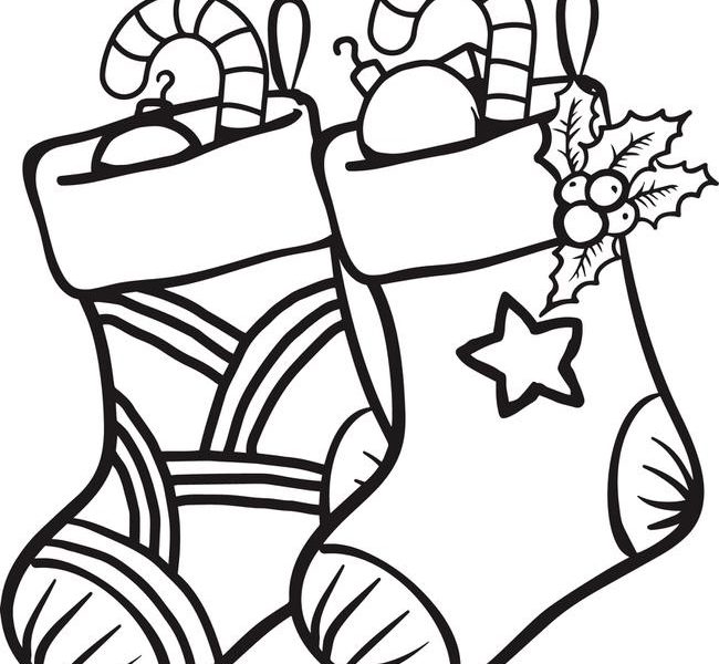 650x600 Christmas Socks Coloring Pages Christmas Stocking Coloring Pages