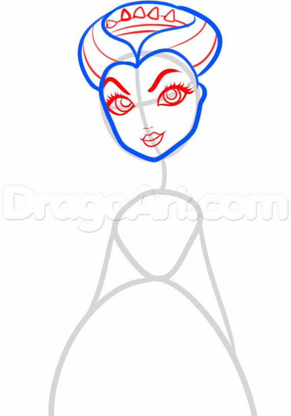569x814 Draw Raven Queen From Ever After High, Step