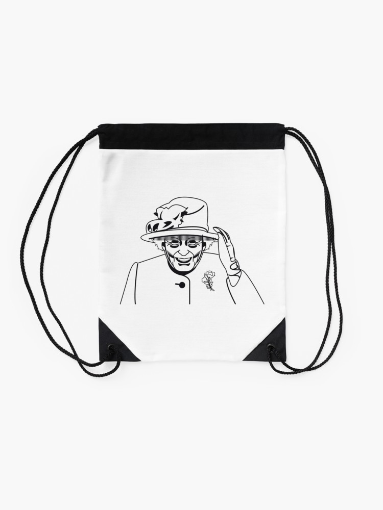 750x1000 Queen Elizabeth Ii Vector Portrait Drawing Drawstring Bag