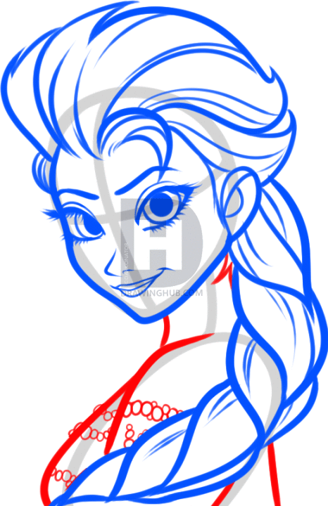 466x720 How To Draw Elsa, Elsa The Snow Queen From Frozen, Step