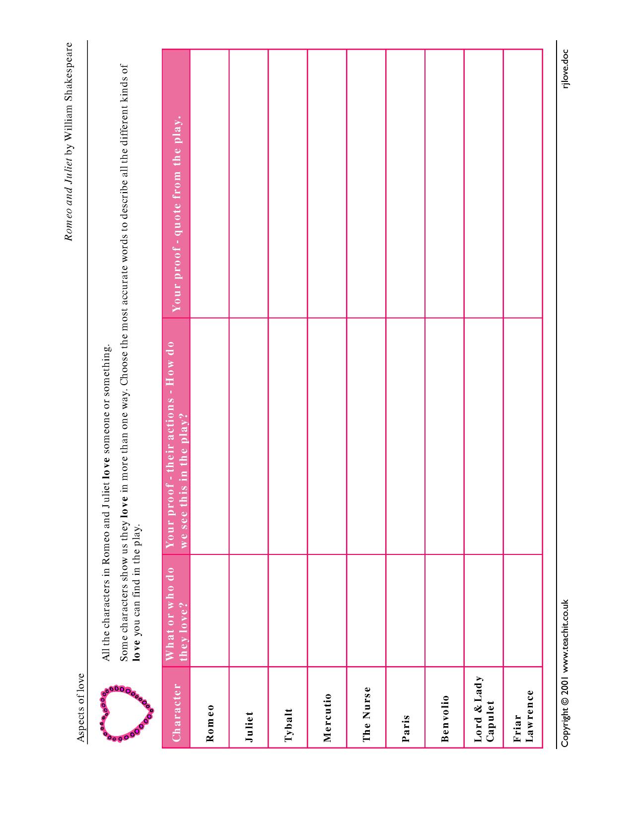 1275x1650 Plays Romeo And Juliet Teachit English