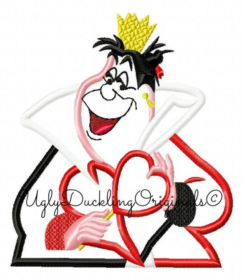 794x912 Queen Of Hearts Alice In Wonderland Villain Applique Design Etsy