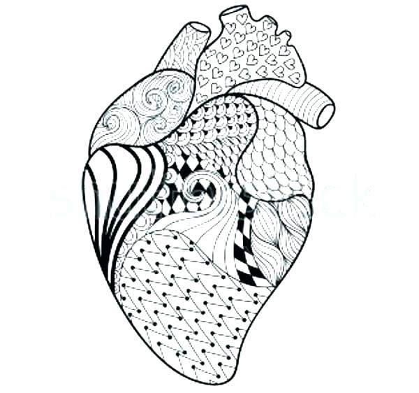 600x562 Coloring Pages Of A Heart Coloring