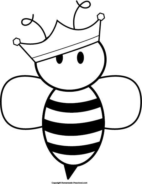 453x586 Queen Bee Clipart Black And White