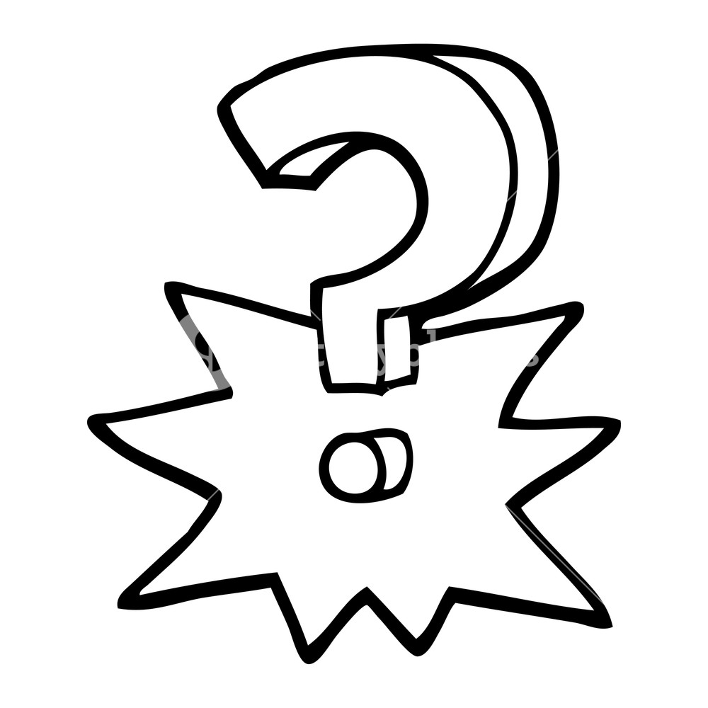 1000x1000 Black And White Cartoon Question Mark Royalty Free Stock Image