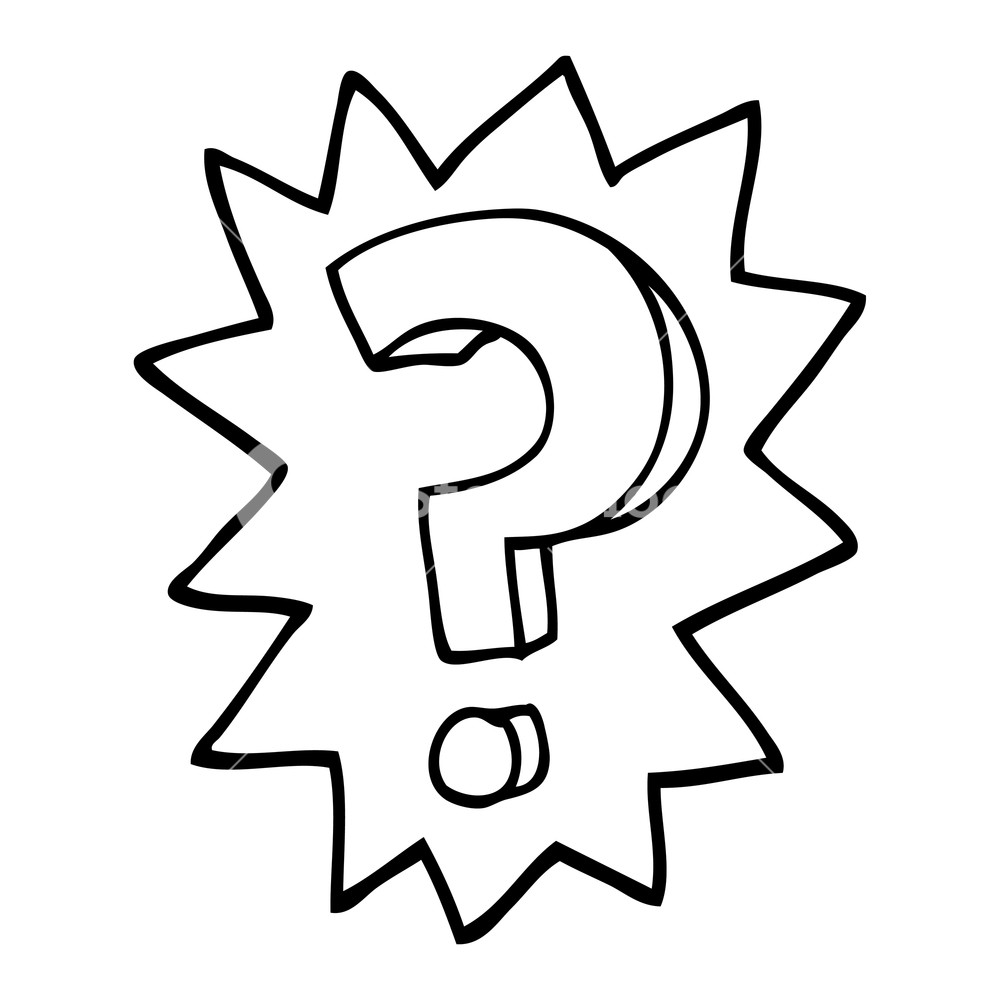 1000x1000 Black And White Cartoon Question Mark Royalty Free Stock Image