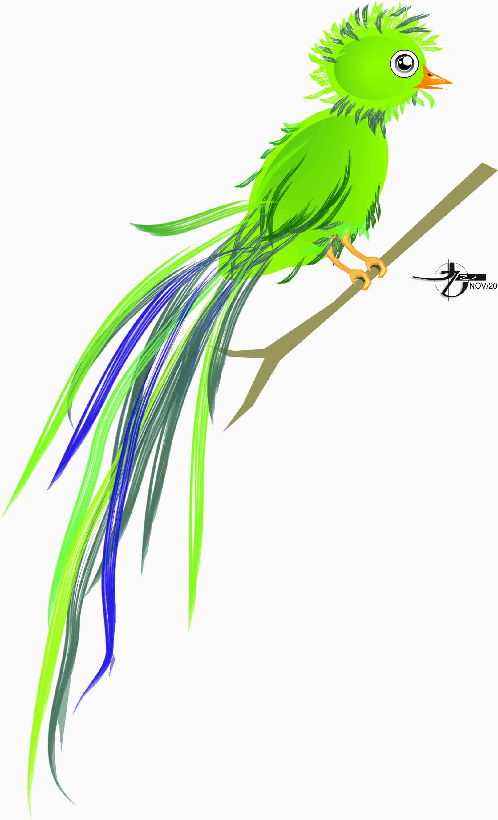 1617x2662 Quetzal Drawing