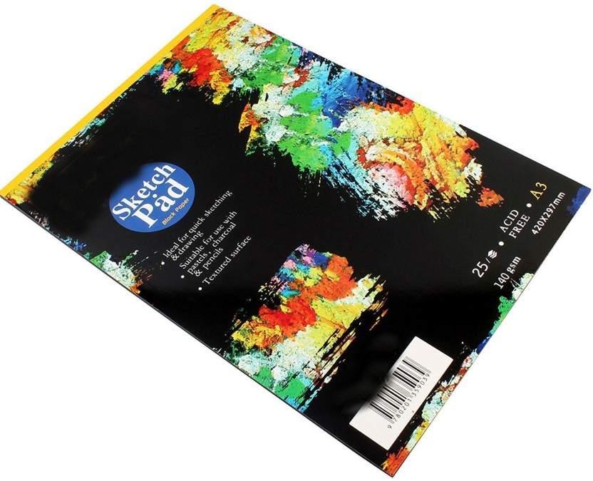 832x675 Shrih Size Black Paper Sketch Pad Price In India