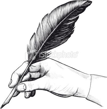 373x380 Vintage Drawing Of Hand With A Feather Pen In Style