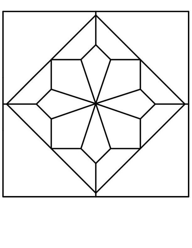 612x792 Quilt Drawing Geometric For Free Download