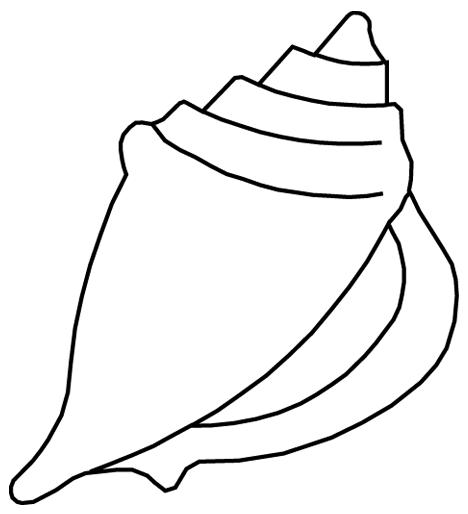 468x514 Coloriage Imprimer Un Coquillage Dessiner Shell Drawing