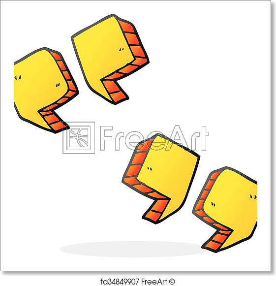 561x581 free art print of cartoon quotation marks freehand drawn cartoon
