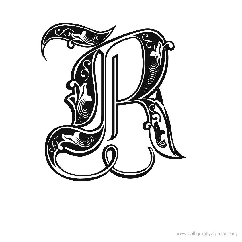 850x850 Gothic Calligraphy R