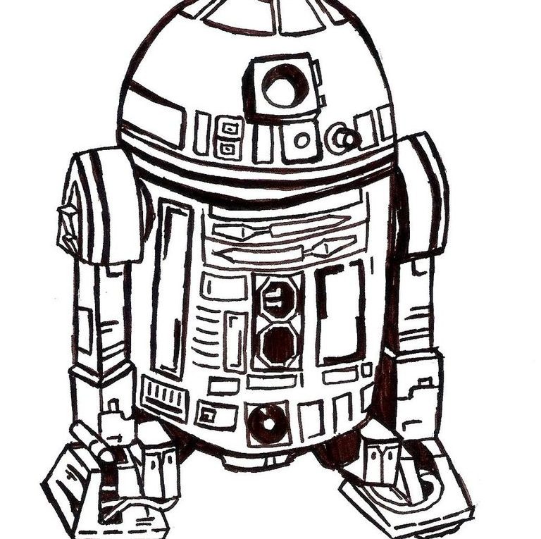 R2d2 Line Drawing | Free download on ClipArtMag