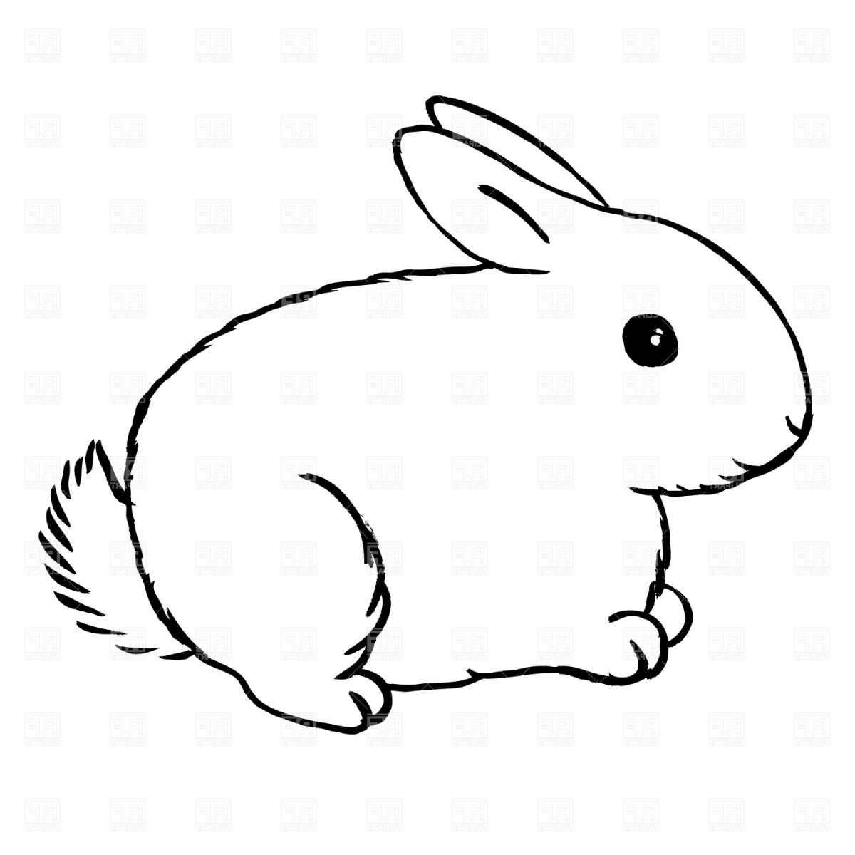 1200x1200 Bunny Clipart Black And White Drawing Clipart Rabbit