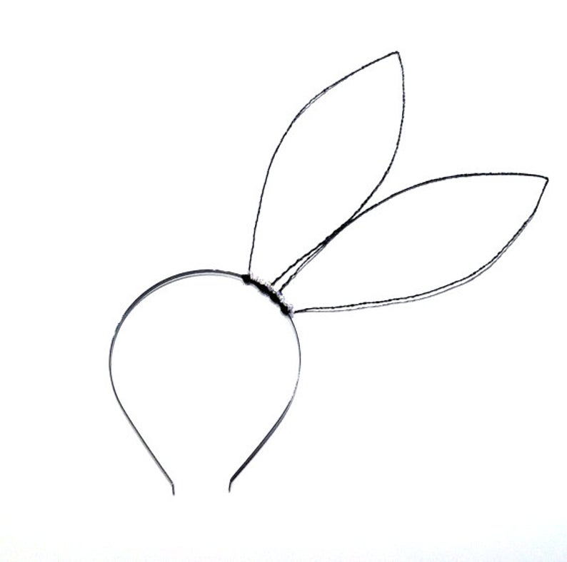794x788 Black Bunny Ears Headband Large Wire Rabbit Ears Hairband Etsy