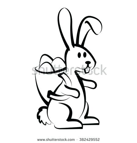 450x470 Drawn Bunny Rabbit Sketch Outline Stock Vector Face Halftraining