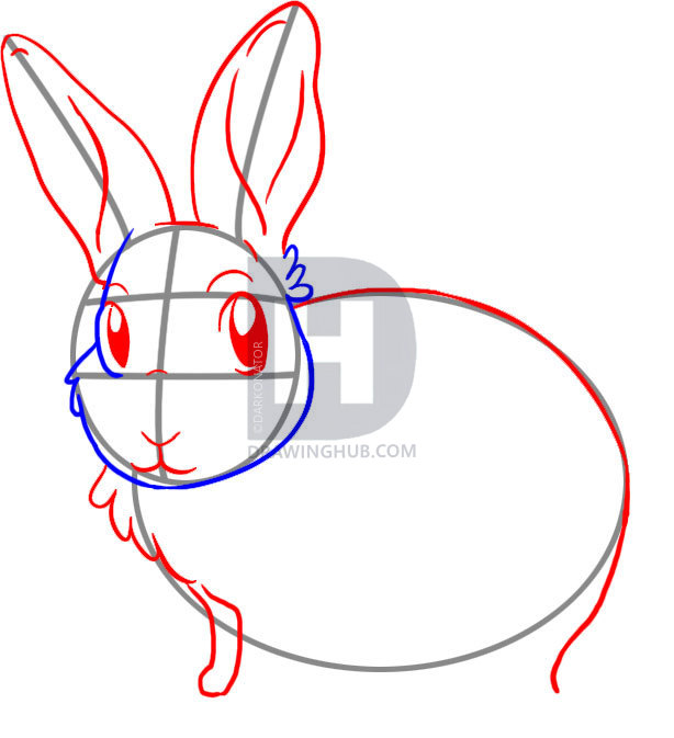 614x673 How To Draw A Bunny Rabbit, Step