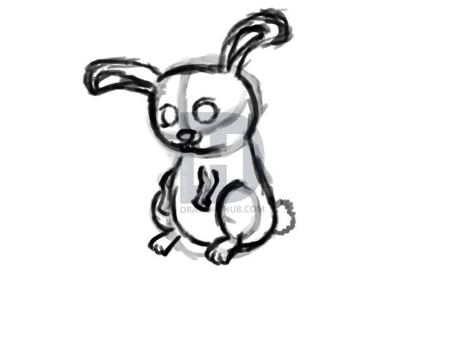 640x480 How To Draw An Easter Rabbit, Step