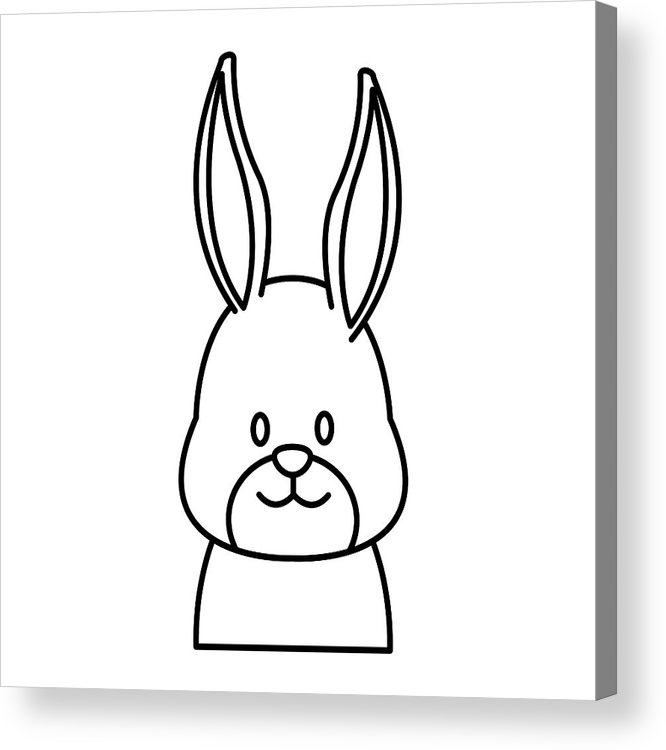 666x750 Cute Bunny Head Cartoon Acrylic Print