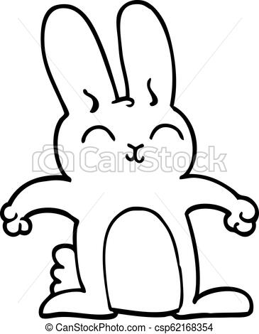 365x470 Line Drawing Cartoon Grey Rabbit