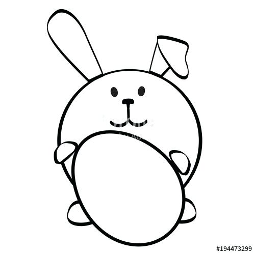 500x499 Simple Rabbit Drawing Line Drawing Of Rabbit Simple Line Vector