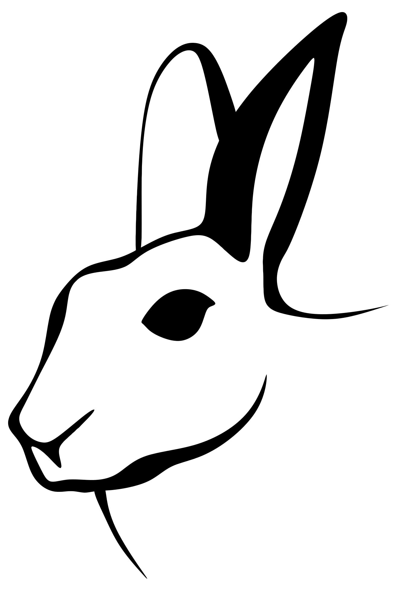 1317x1960 Stylized Rabbit Line Art Clipart
