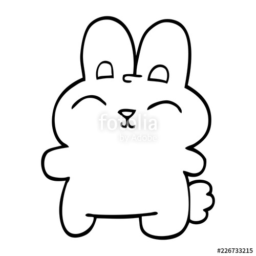 500x500 Happy Line Drawing Cartoon Rabbit Stock Image And Royalty Free