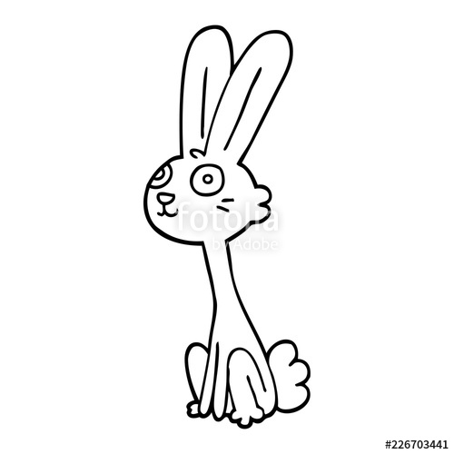 500x500 Line Drawing Cartoon Rabbit Stock Image And Royalty Free Vector