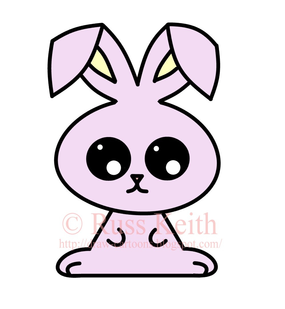 998x1082 Drawing A Cartoon Rabbit How To Draw Cartoons Easter Bunny