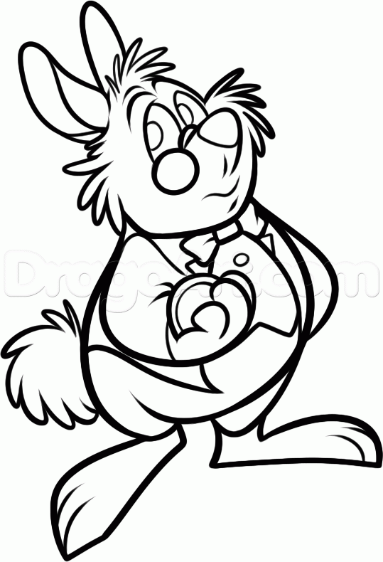 539x790 Learn How To Draw Rabbit From Alice In Wonderland, Disney