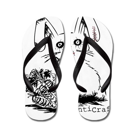 460x460 Zombie Bunny Rabbit With Skeleton Carro Flip Flops