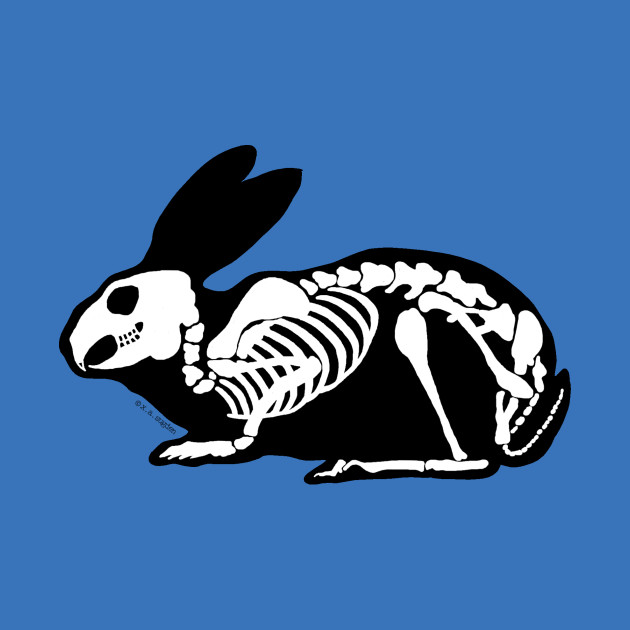 630x630 Black And White Skeleton Rabbit
