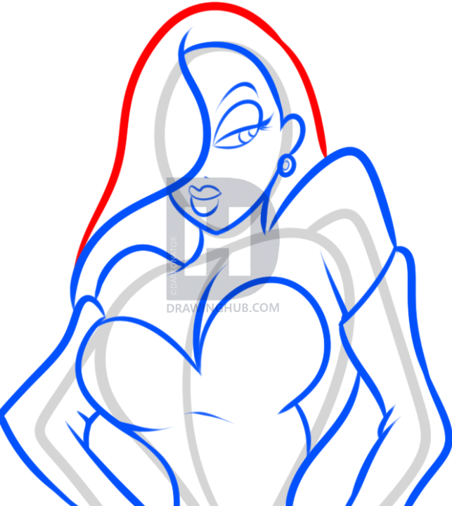 643x720 How To Draw Jessica Rabbit Easy, Step